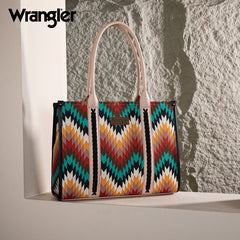 Wrangler Southwestern Pattern Dual Sided Print Concealed Carry Wide Tote