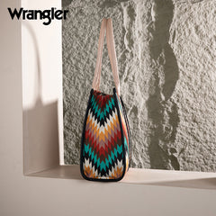 Wrangler Southwestern Pattern Dual Sided Print Concealed Carry Wide Tote