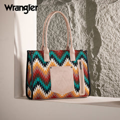 Wrangler Southwestern Pattern Dual Sided Print Concealed Carry Wide Tote