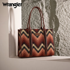 Wrangler Southwestern Pattern Dual Sided Print Concealed Carry Wide Tote