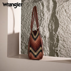 Wrangler Southwestern Pattern Dual Sided Print Concealed Carry Wide Tote