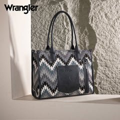 Wrangler Southwestern Pattern Dual Sided Print Concealed Carry Wide Tote