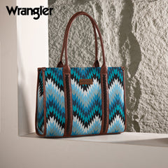 Wrangler Southwestern Pattern Dual Sided Print Concealed Carry Wide Tote