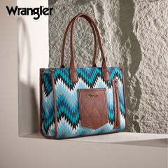 Wrangler Southwestern Pattern Dual Sided Print Concealed Carry Wide Tote