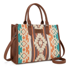 Wrangler Sherpa Aztec Canvas Tote Bag
