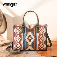 Wrangler Sherpa Aztec Canvas Tote Bag