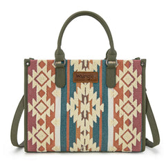 Wrangler Sherpa Aztec Canvas Tote Bag