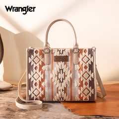Wrangler Sherpa Aztec Canvas Tote Bag