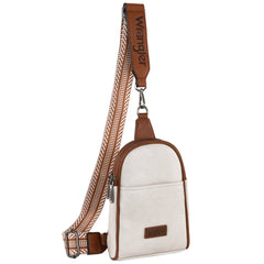 WG87-324 Wrangler Sling Bag/Crossbody/Chest Bag  - Beige-Brown