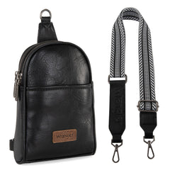 WG87-324 Wrangler Sling Bag/Crossbody/Chest Bag  - Black