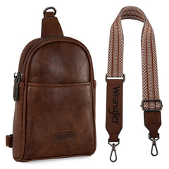 WG87-324 Wrangler Sling Bag/Crossbody/Chest Bag  - Dark Brown