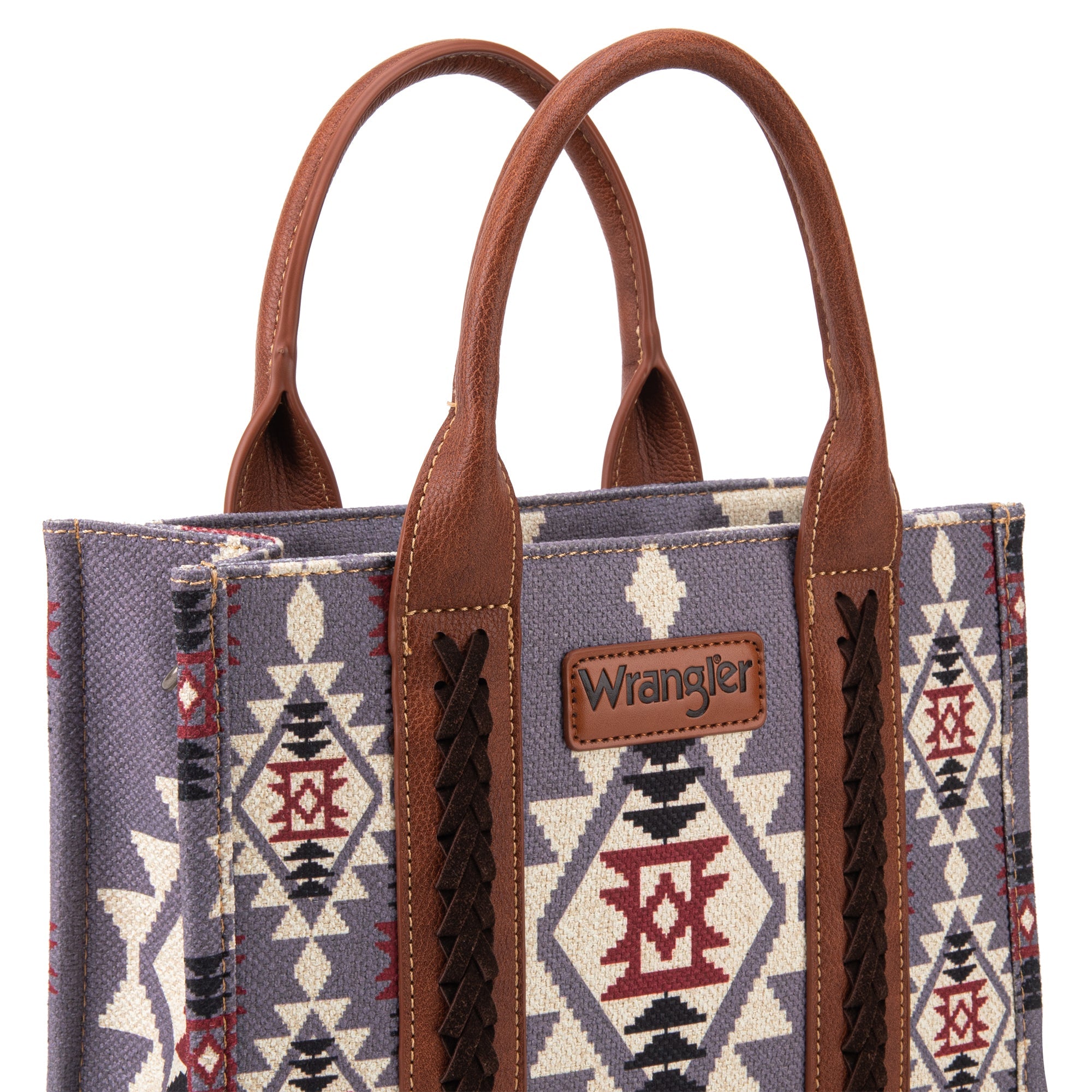 Wrangler Aztec Southwestern Pattern Dual Sided Print Canvas Tote/Crossbody Bag Collection - Cowgirl Wear