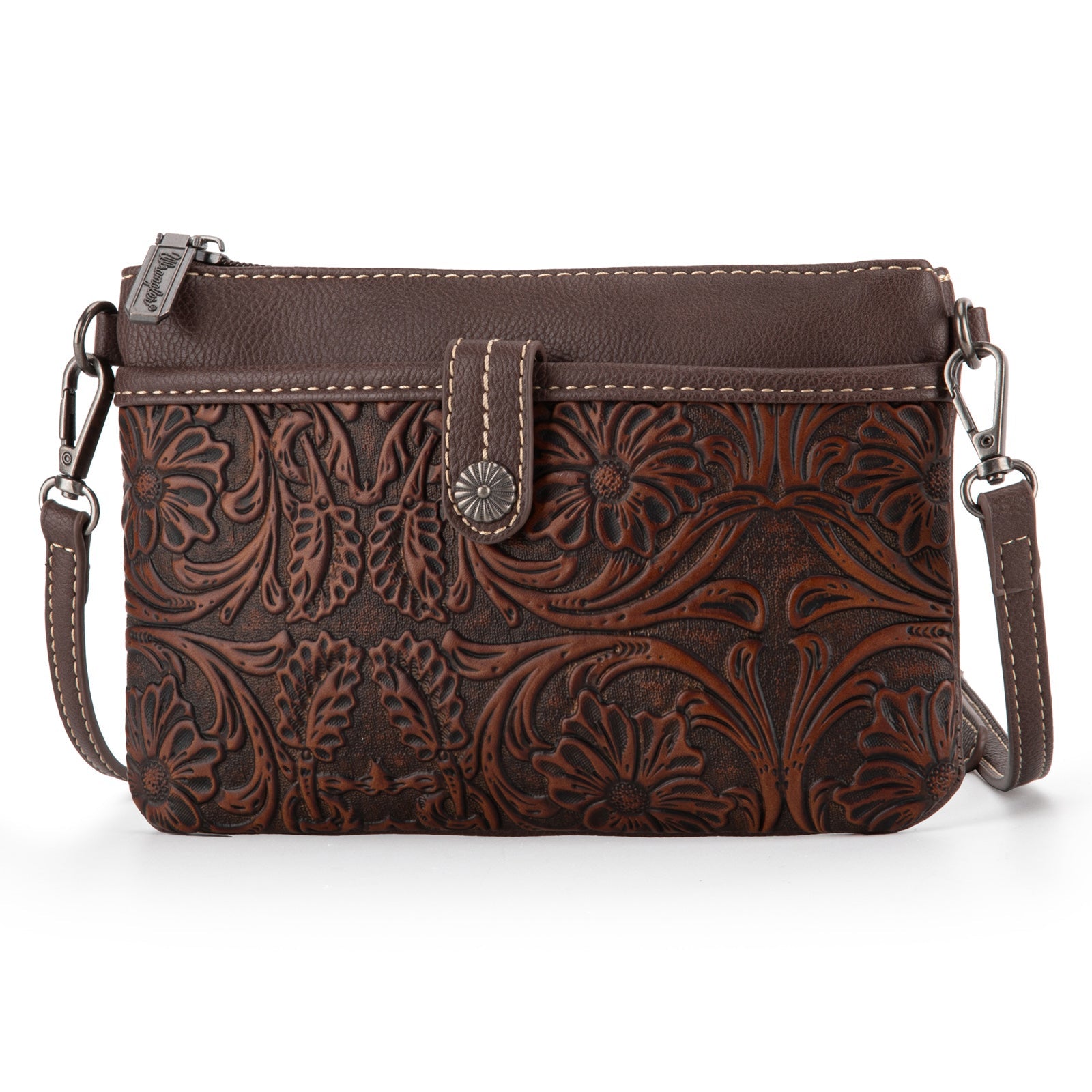 Wrangler Vintage Floral Tooled Collection Crossbody - Cowgirl Wear