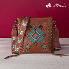 Montana West Embroidered Aztec Collection Concealed Carry Crossbody Bag