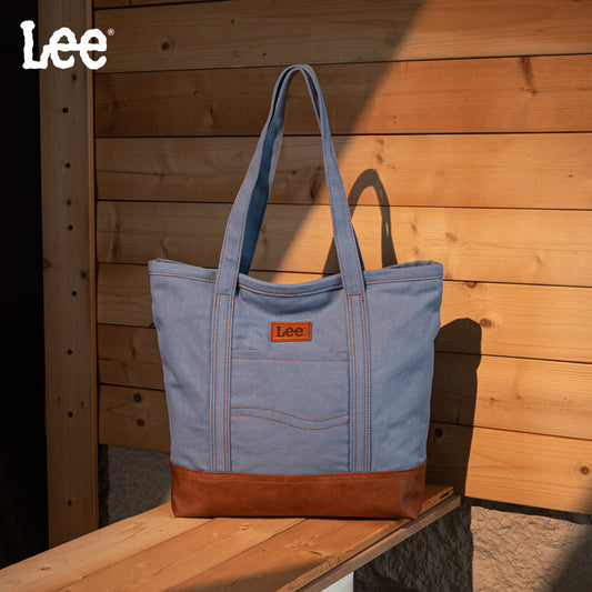 Lee Denim Canvas Leather Blend Tote Bag