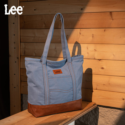 Lee Denim Canvas Leather Blend Tote Bag