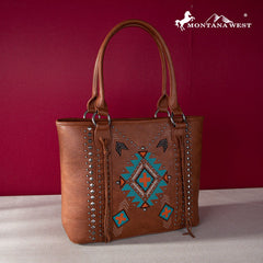 Montana West Embroidered Aztec Collection Concealed Carry Tote