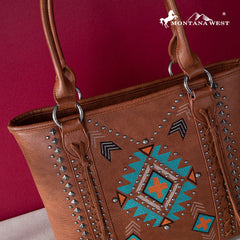 Montana West Embroidered Aztec Collection Concealed Carry Tote