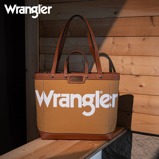 Wrangler Leather Trim Canva Tote Bag Set