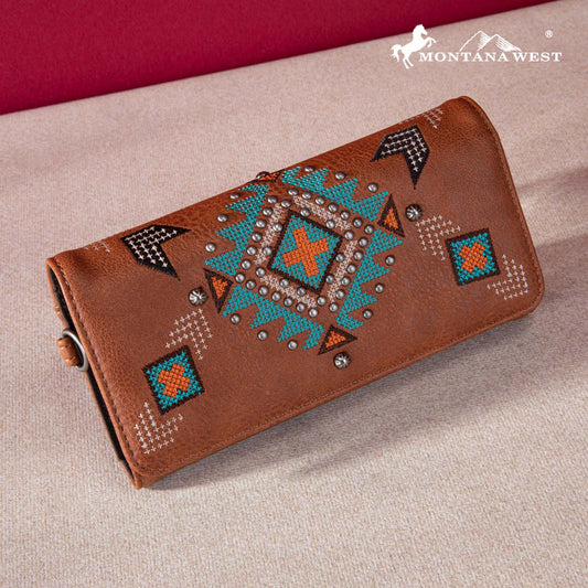 Montana West Embroidered Collection Wallet