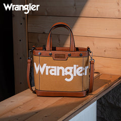 Wrangler Leather Trim Canva Crossbody Bag