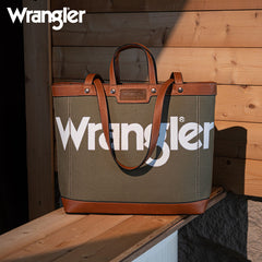 Wrangler Leather Trim Canva Tote Bag Set