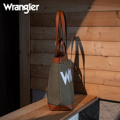 Wrangler Leather Trim Canva Tote Bag