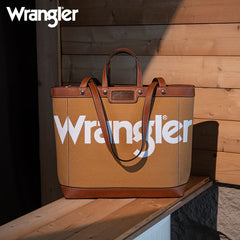 Wrangler Leather Trim Canva Tote Bag Set