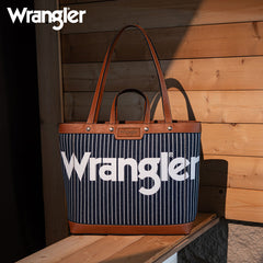 Wrangler Leather Trim Canva Tote Bag Set