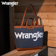 Wrangler Leather Trim Canva Tote Bag Set