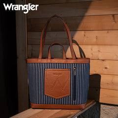 Wrangler Leather Trim Canva Tote Bag Set