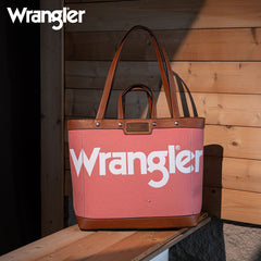 Wrangler Leather Trim Canva Tote Bag Set