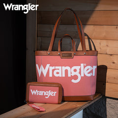 Wrangler Leather Trim Canva Tote Bag Set