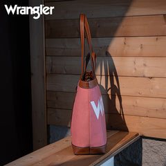 Wrangler Leather Trim Canva Tote Bag Set