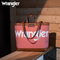 Wrangler Leather Trim Canva Tote Bag Set