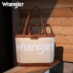 Wrangler Leather Trim Canva Tote Bag Set