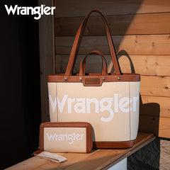 Wrangler Leather Trim Canva Tote Bag