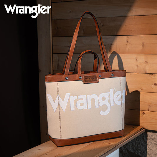 Wrangler Leather Trim Canva Tote Bag