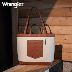 Wrangler Leather Trim Canva Tote Bag Set