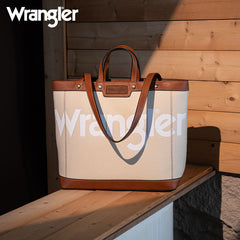 Wrangler Leather Trim Canva Tote Bag