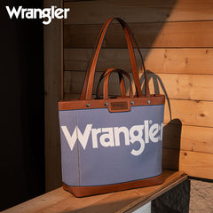 Wrangler Leather Trim Canva Tote Bag Set