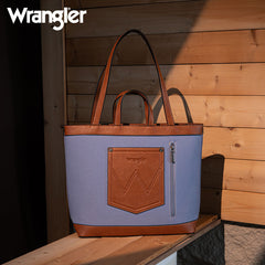 Wrangler Leather Trim Canva Tote Bag Set