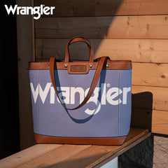 Wrangler Leather Trim Canva Tote Bag Set