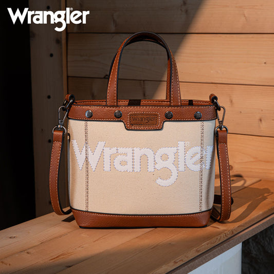 Wrangler Leather Trim Canva Crossbody Bag