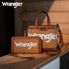 Wrangler Leather Trim Canva Crossbody Bag