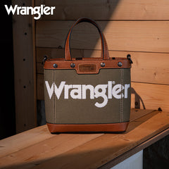 Wrangler Leather Trim Canva Crossbody Bag