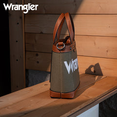 Wrangler Leather Trim Canva Crossbody Bag