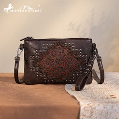 Montana West Tooled Studded Crossbody