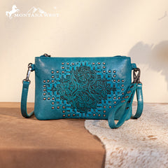 Montana West Tooled Studded Crossbody