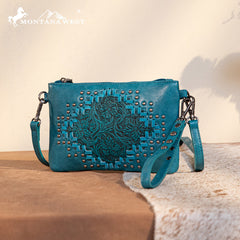 Montana West Tooled Studded Crossbody